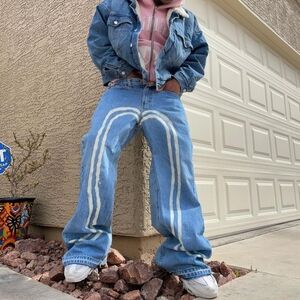 Custom M striped Jeans